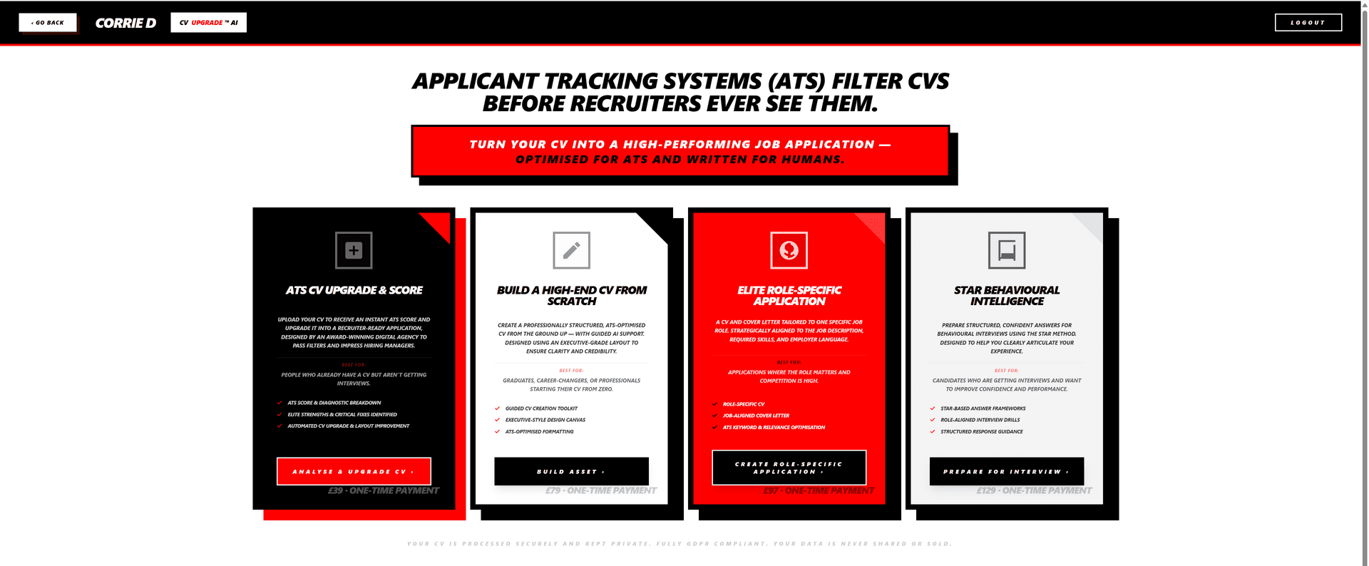 Corrie D CV Upgrade LIVE IN BETA AI CV & interview prep